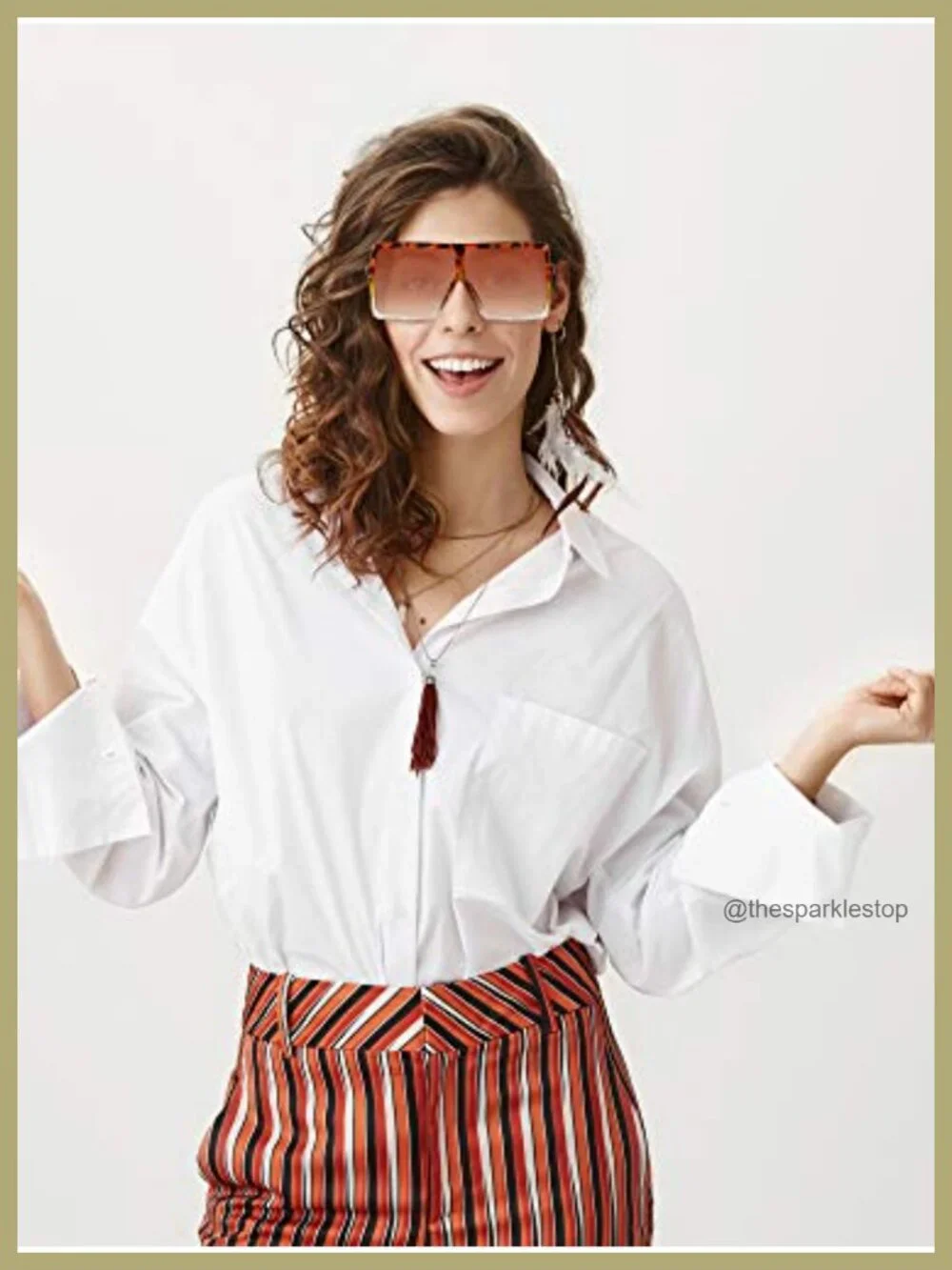 Oversized Square Sunglasses Plastic UV Protection 3 Pack Flat Top